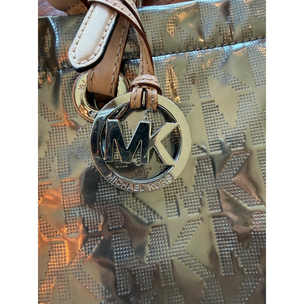 Michael Michael Kors‎ Silver Metallic Tote Bag w/ Dust Bag - Picture 4 of 10